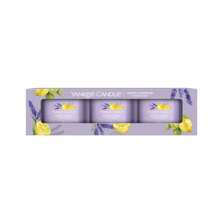 Immagine di Lemon Lavender Signature 3 Pack Filled Votive