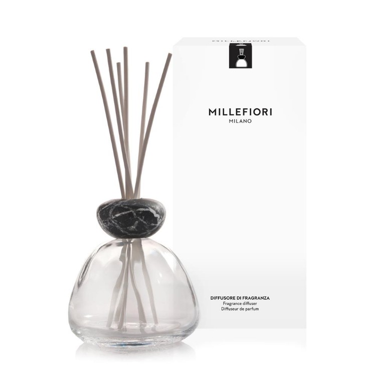 Bild von Marble Glass Diffuser Clear Black Cap